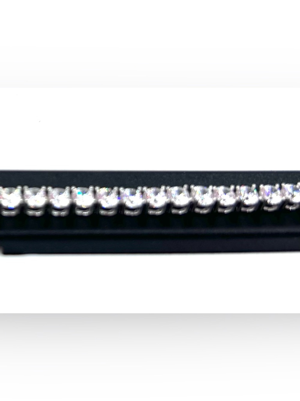 NEW Sterling Silver and Crystal Tennis Bracelet. 7.5 inches. - Picture 2 of 3